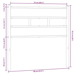 Tête de lit chêne marron 75 cm acier et bois d'ingénierie 