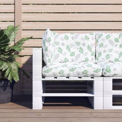 Coussins de palette lot de 3 motif de feuilles tissu Oxford 