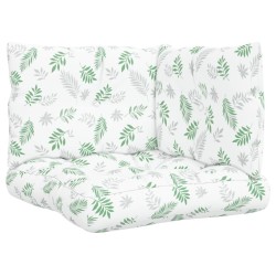 Coussins de palette lot de 3 motif de feuilles tissu Oxford 