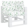 Coussins de palette lot de 3 motif de feuilles tissu Oxford 