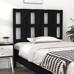 Tête de lit Noir 105,5x4x100 cm Bois massif de pin 