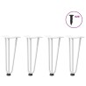 Pieds en épingle à cheveux pour table basse 4 pièces Blanc 30 cm Acier massif 