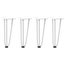 Pieds en épingle à cheveux pour table basse 4 pièces Blanc 30 cm Acier massif 