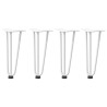 Pieds en épingle à cheveux pour table basse 4 pièces Blanc 30 cm Acier massif 