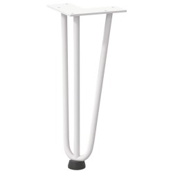 Pieds en épingle à cheveux pour table basse 4 pièces Blanc 30 cm Acier massif 