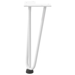Pieds en épingle à cheveux pour table basse 4 pièces Blanc 30 cm Acier massif 