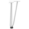 Pieds en épingle à cheveux pour table basse 4 pièces Blanc 30 cm Acier massif 