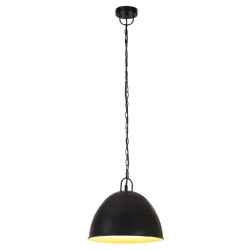 Lampe suspendue industrielle vintage 25 W Noir Rond 31 cm E27 