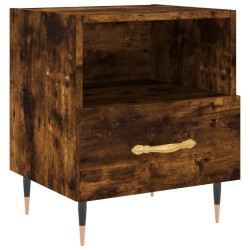 Table de chevet chêne fumé 40x35x47,5 cm bois d’ingénierie 