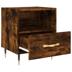 Table de chevet chêne fumé 40x35x47,5 cm bois d’ingénierie 