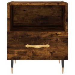 Table de chevet chêne fumé 40x35x47,5 cm bois d’ingénierie 