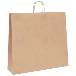 Sacs en papier 50 pcs avec poignées marron 54x15x49 cm 