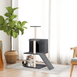 Arbre à chat avec griffoirs en sisal Gris foncé 109 cm 