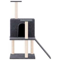 Arbre à chat avec griffoirs en sisal Gris foncé 109 cm 