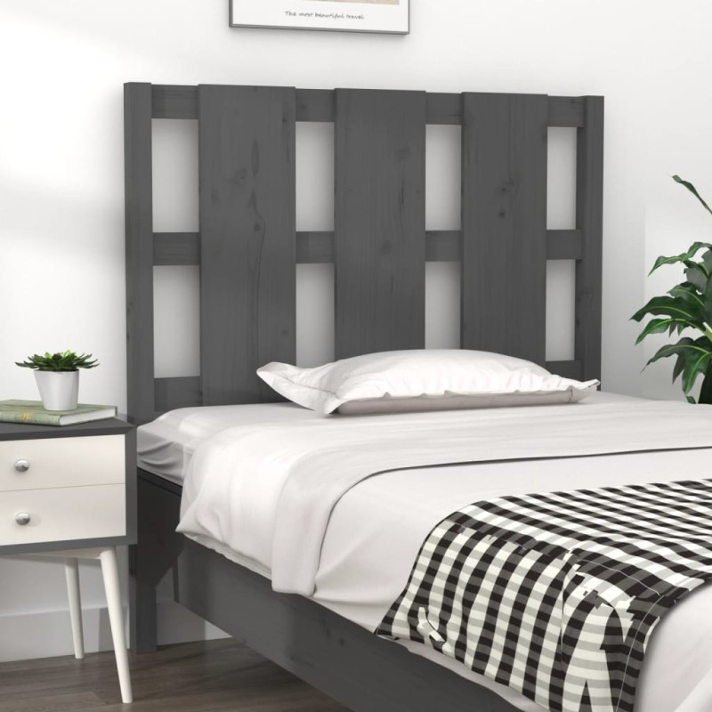Tête de lit Gris 105,5x4x100 cm Bois massif de pin Tête de lit Gris 105,5x4x100 cm Bois massif de pin
