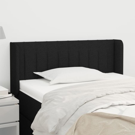 Tête de lit avec oreilles Noir 83x16x78/88 cm Tissu 