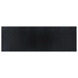 Tapis rectangulaire noir 100x300 cm bambou 