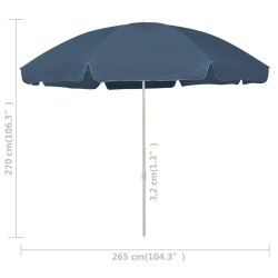 Parasol de plage bleu 300 cm 