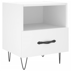 Table de chevet blanc 40x35x47,5 cm bois d’ingénierie 