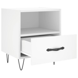 Table de chevet blanc 40x35x47,5 cm bois d’ingénierie 