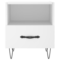 Table de chevet blanc 40x35x47,5 cm bois d’ingénierie 