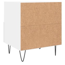 Table de chevet blanc 40x35x47,5 cm bois d’ingénierie 