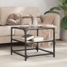 Table basse avec dessus en verre noir 50x50x45 cm acier 