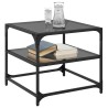 Table basse avec dessus en verre noir 50x50x45 cm acier 