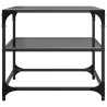 Table basse avec dessus en verre noir 50x50x45 cm acier 