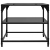 Table basse avec dessus en verre noir 50x50x45 cm acier 