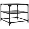 Table basse avec dessus en verre noir 50x50x45 cm acier 