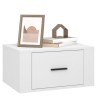 Table de chevet murale Blanc 50x36x25 cm 