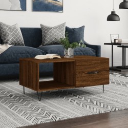 Table basse chêne marron 90x50x40 cm bois d'ingénierie 