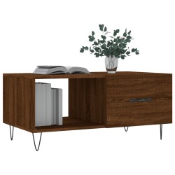 Table basse chêne marron 90x50x40 cm bois d'ingénierie 