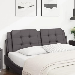 Coussin de tête de lit gris 160 cm similicuir 