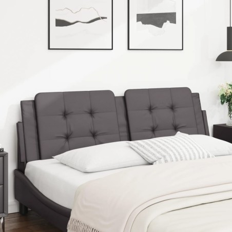 Coussin de tête de lit gris 160 cm similicuir 