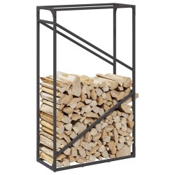 Portant de bois chauffage noir 60x25x100 cm 