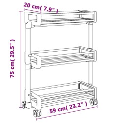 Chariot de rangement 59x20x75 cm aluminium 