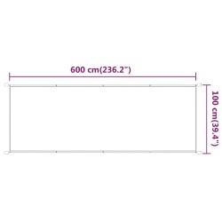 Auvent vertical Blanc 100x600 cm Tissu oxford 