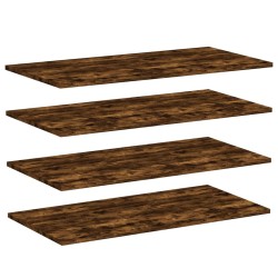 Étagères murales 4 pcs chêne fumé 80x40x1,5cm bois d'ingénierie 