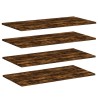 Étagères murales 4 pcs chêne fumé 80x40x1,5cm bois d'ingénierie 