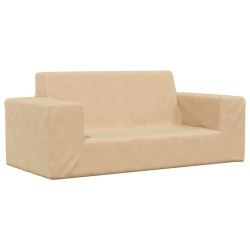 Canapé pour enfants à 2 places Crème Peluche douce 