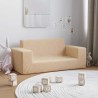 Canapé pour enfants à 2 places Crème Peluche douce 