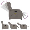 Fauteuil de massage inclinable Taupe Tissu 