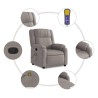 Fauteuil de massage inclinable Taupe Tissu 