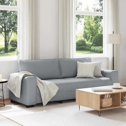 Canapé à 3 places gris clair 180 cm tissu 