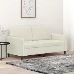 Canapé à 2 places Crème 140 cm Velours 