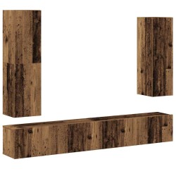 Ensemble de meuble TV mural 4 pcs vieux bois bois d'ingénierie 