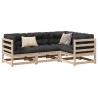 Salon de jardin 4 pcs bois massif de pin 