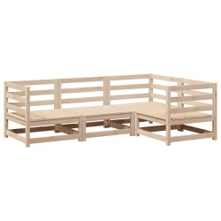 Salon de jardin 4 pcs bois massif de pin 